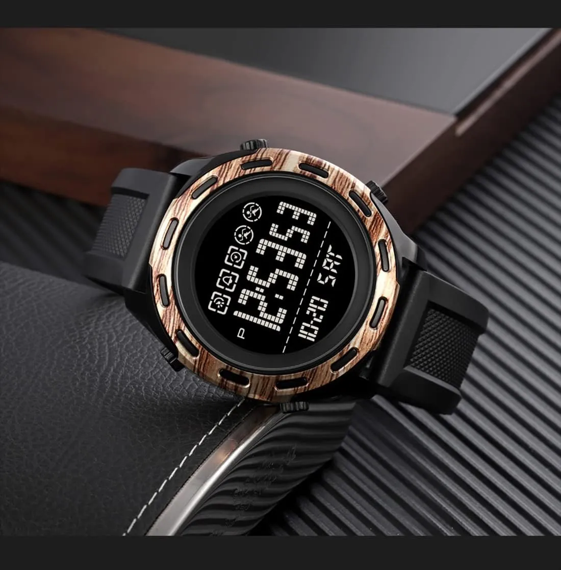 Male enclose receiver bluish slot floor Wristwatch Gosasa Digital Watch for Men Sport Outdoor Multifunctional Calendar Alarm Week Display Quartz Waterproof Fashion 