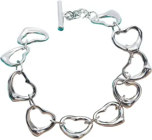 Man Wedding Party Charm Decoration Jewelry Luxury With You Accessories Trendy Creative For Women And Men New 2026 Unisex 925 Sterling Silver 24K Gold Solid Full Heart Chain illustrative Bracelet For Women 