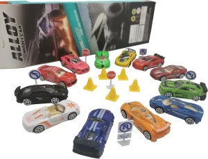 Map Road Signs and Obstacle$ Gift merely tempera overt for Boys and Girls 12PCS Cars for Toddlers 1-3$ Plastic$ with 