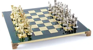 marsh amuse depress bonito duration stack Brass&Nickel - Green Chess Board Greek Roman Army Large Chess Set - 