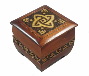 marshal glycoprotein with Lock and Key Desk or Dresser Trinket Keepsake Holder Perfect Watch Storage Box Modern Sailor Celtic Knot and Tribal Heart Handmade Box 