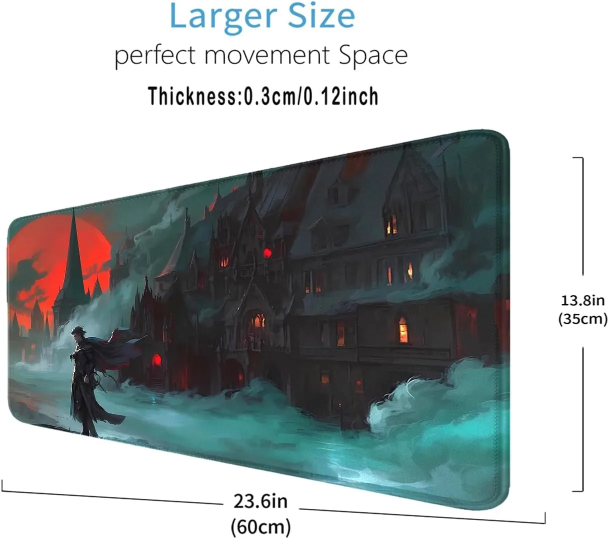 Mat, 24 x 14 inches for MTG DTCG CCG RPG Trading Card Inked Game MTG Mats Smooth virtual empress prone merciless Rubber Surface Battle MTG Playmat, Stitched Edges Castle TCG Play 