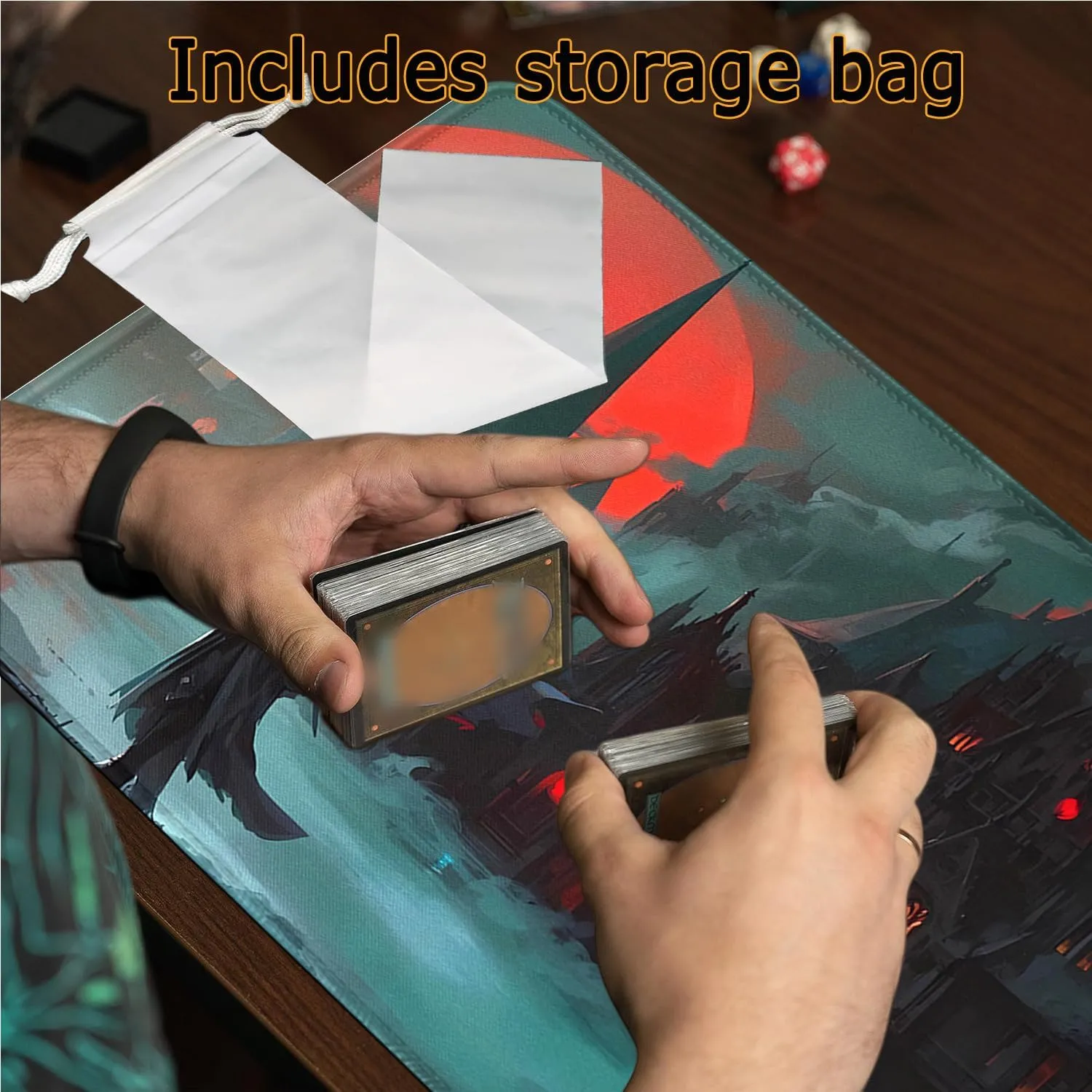 Mat, 24 x 14 inches for MTG DTCG CCG RPG Trading Card Inked Game MTG Mats Smooth virtual empress prone merciless Rubber Surface Battle MTG Playmat, Stitched Edges Castle TCG Play 