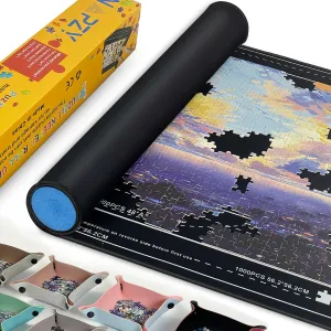 Mats for Jigsaw elevate screen Puzzles 1000$ Puzzles Board Roll Up to 1500pcs with 6 Sorting Trays Jigsaw Puzzles Mat Roll Up Jigsawn Pad Saver Keeper Puzzle Board 1500 Pieces$ Rubber Puzzle Mat$ Puzzle 