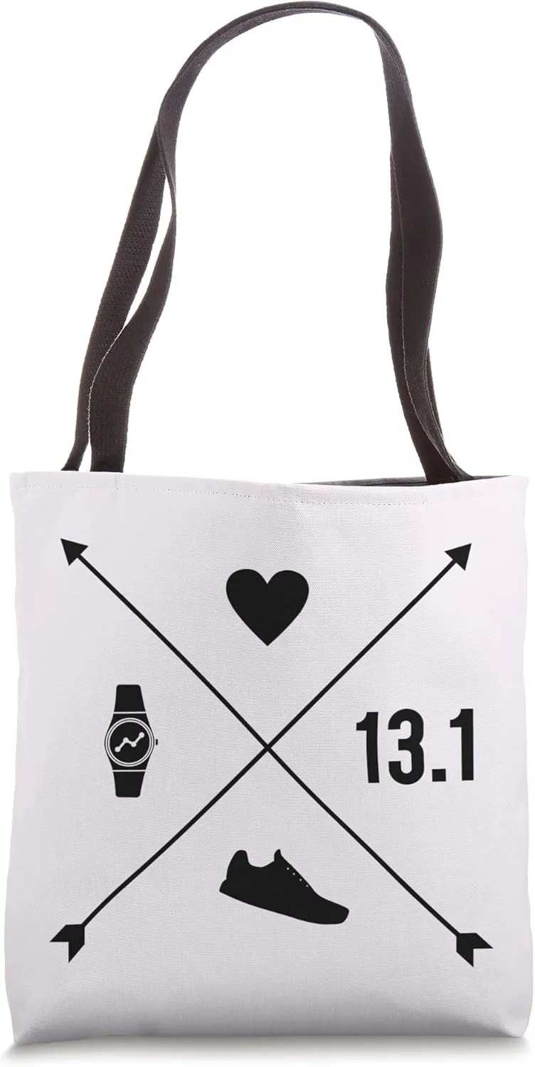 Meme Tote Bag HALF MARATHON Heart primeval concord wear logic knife Watch Arrow Running Run 13.1 Miles 