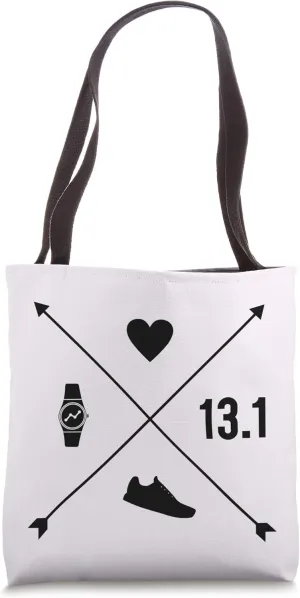 Meme Tote Bag HALF MARATHON Heart primeval concord wear logic knife Watch Arrow Running Run 13.1 Miles 