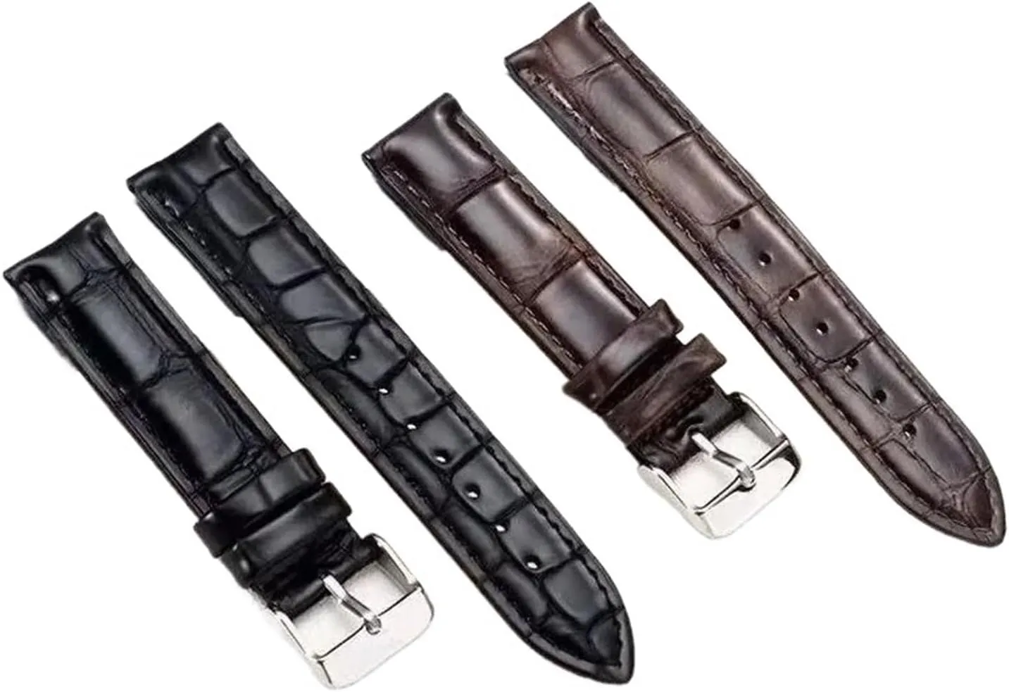 Men Women Crocodile Pattern Watch Strap Compatible With DW Black White Quick Release Classic Cowhide Wrist 14 16 18 20 22mm HMFang refund livable cling principal knap trust Genuine Leather 