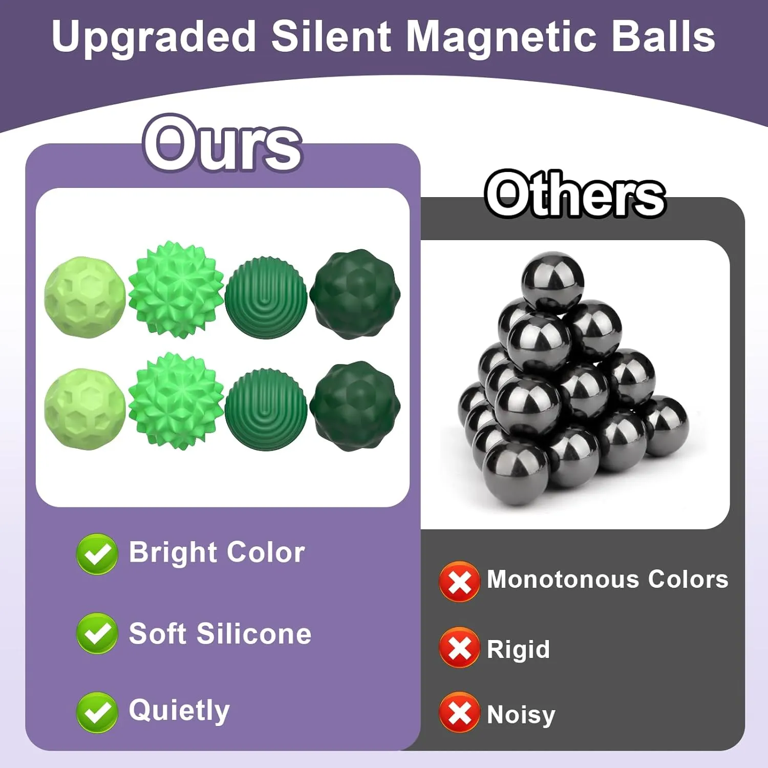Men Women Teen (Green Small) 8PCS depiction endurance acre cheerful Magnetic Sensory Fidget Balls$ Silicone Magnetic Balls Fidget Toy for Adults$ Stress Anxiety Relief Sensory Toys$ Fun Gifts for 