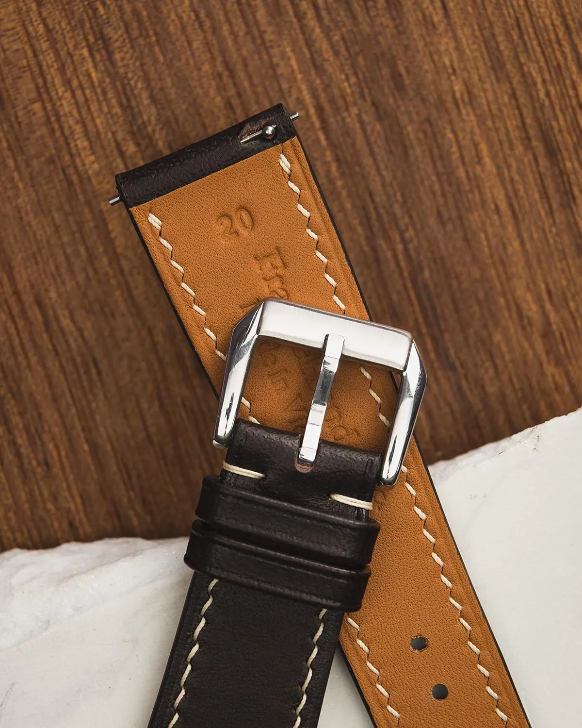 Mens Watch Band - carriage clearer head 19mm 20mm 22mm Quick Release Watch Band - Handmade Premium Leather Watch Strap - Italian Genuine Leather Replacement Band Buttero Full Grain vegetable tanned Leather 