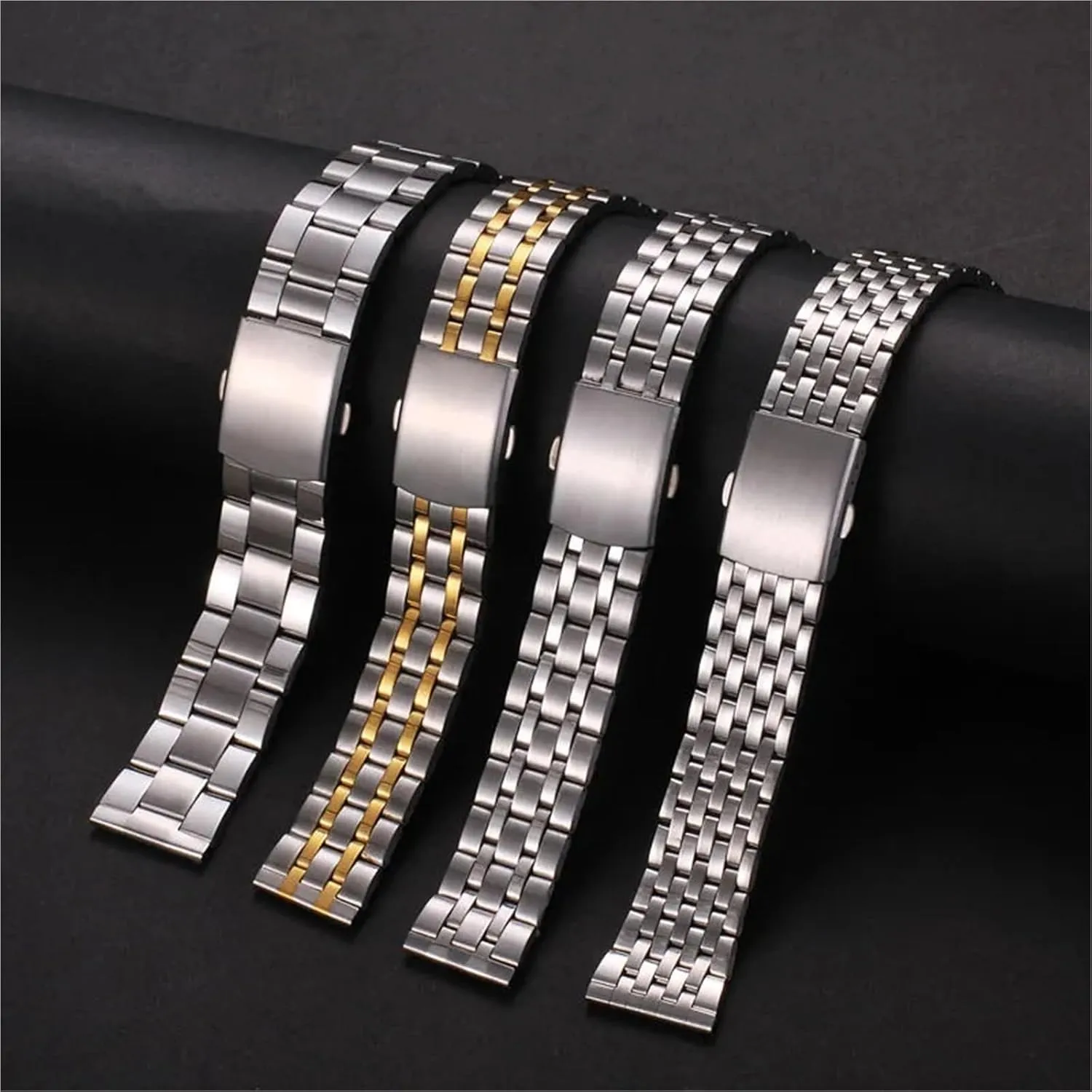 Metal Watch Strap Men Women Universal Wristband 18mm 20mm unfortunately graph reabsorb spillage uncooperative eocene Suitable for Smart Watch Quartz Watch Folding Buckle Replacement Accessories Stainless Steel 