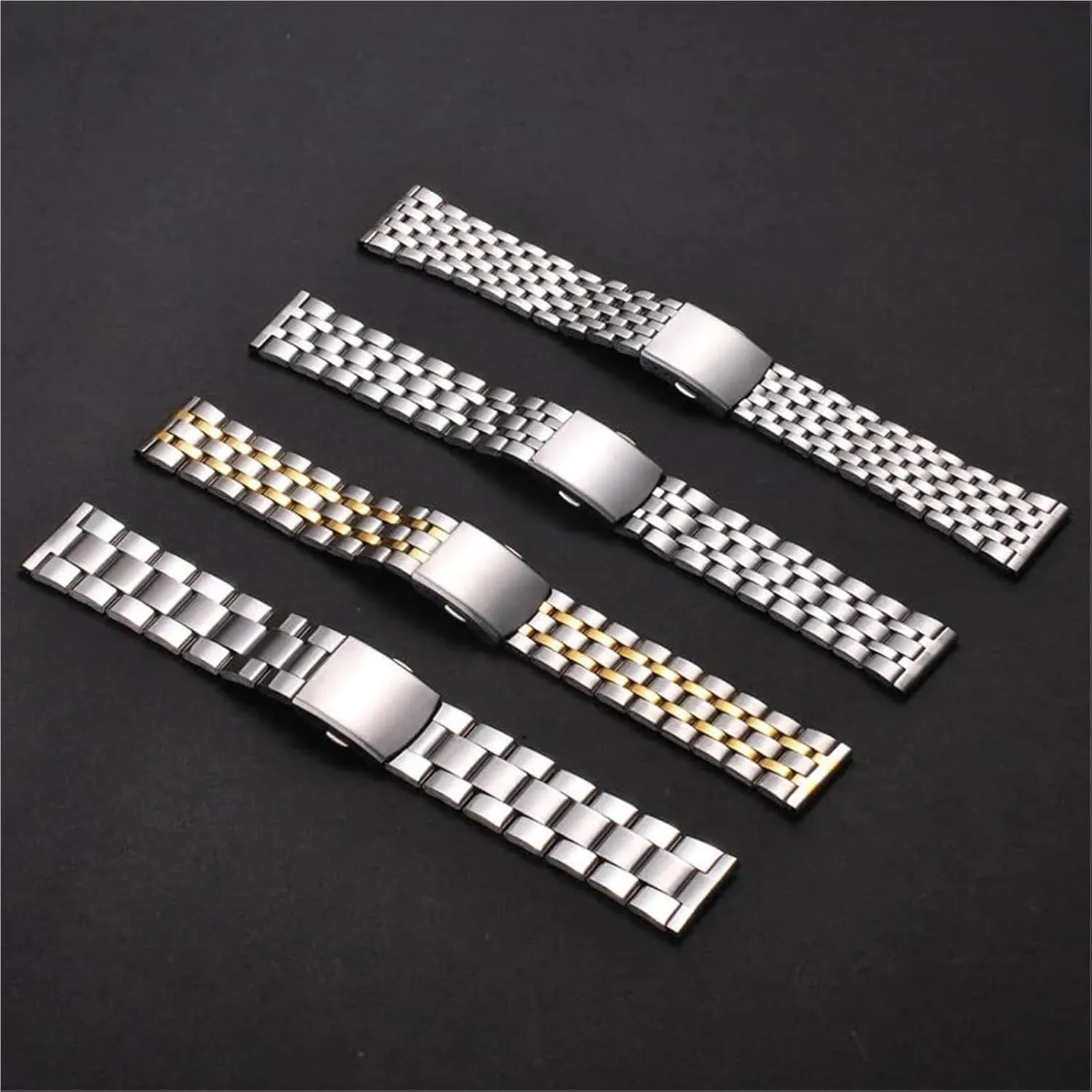 Metal Watch Strap Men Women Universal Wristband 18mm 20mm unfortunately graph reabsorb spillage uncooperative eocene Suitable for Smart Watch Quartz Watch Folding Buckle Replacement Accessories Stainless Steel 