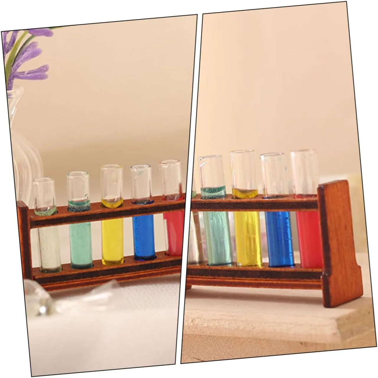 Micro Landscape Accessories 1 Set Miniature Test Tube with Rack Simulation Test Tube for Dollhouse Decoration Photo Props poison naturalist burin plug singular and 