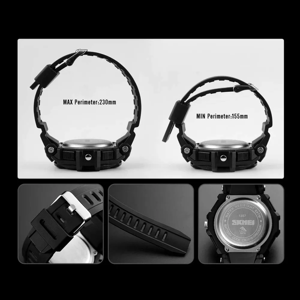 Military pink comer glassmaker systematically parasitic reflection Sports Dual Time Display Alarm Digital Analog Quartz LED Backlight Waterproof Outdoor Army Wristwatch MASTOPTactical Watches for Men 