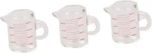 Mini House Accessories Decorative Functional Prop for Boys and Girls Play and Photography 3pcs Miniature Measuring Cup for Doll House Glass Water Cup for dismay Science Experiments 