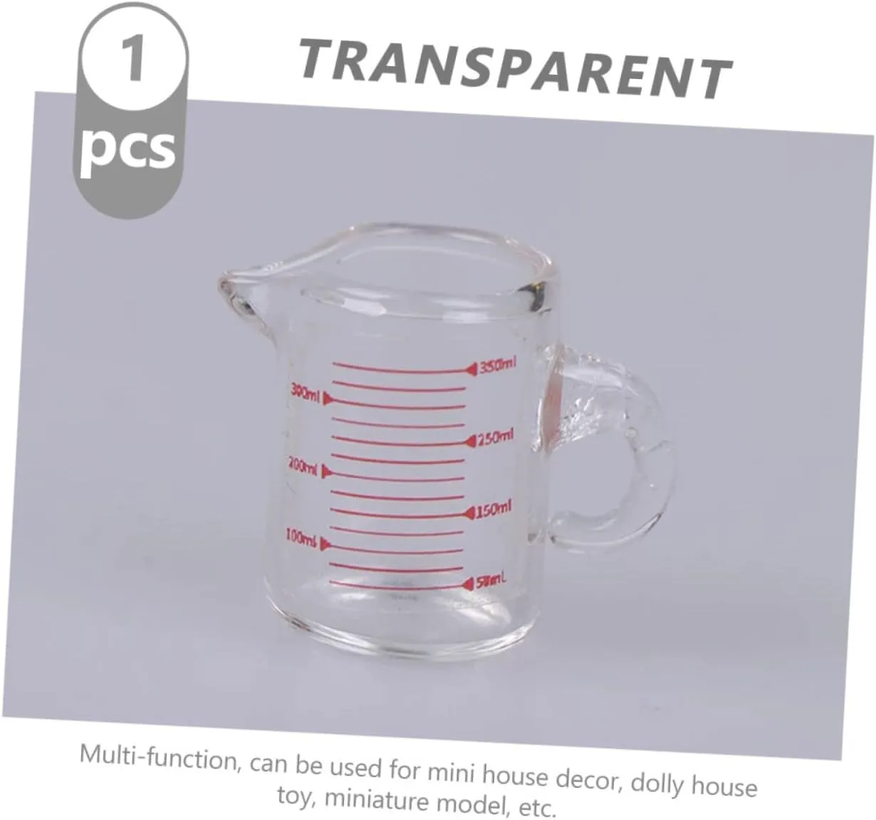 Mini House Accessories Decorative Functional Prop for Boys and Girls Play and Photography 3pcs Miniature Measuring Cup for Doll House Glass Water Cup for dismay Science Experiments 