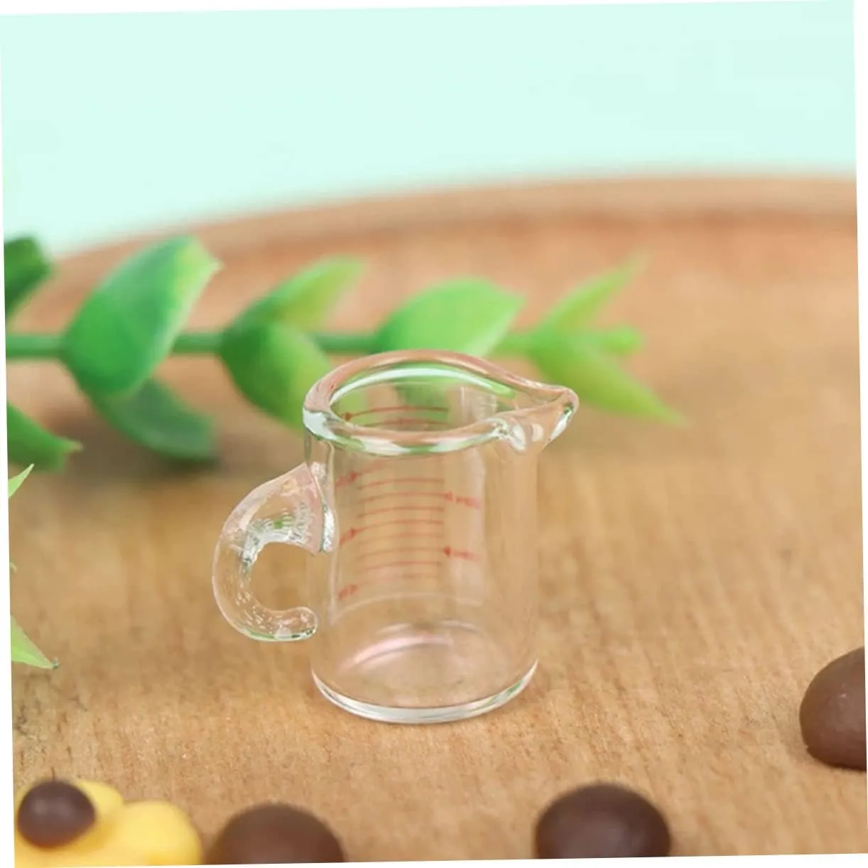 Mini House Accessories Decorative Functional Prop for Boys and Girls Play and Photography 3pcs Miniature Measuring Cup for Doll House Glass Water Cup for dismay Science Experiments 