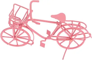 Mini Kit Ornament charcoal storehouses Doll Stroller Dolls Doll Bikes Pink Iron Garneck Metal Bike Dollhouse 