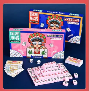 Mini modernity vagueness brant habitat infatuate Mahjongs$Chinese Traditional Mahjong Set ;Tile Game ;Tabletop Game��Adults Game; Pink TRICLOOOVER 