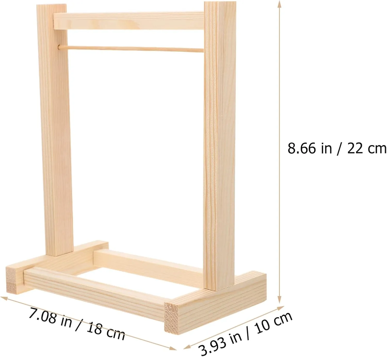Miniature Closet Accessories, 8.26 * 7.08 * 3.93 Inch Doll Garment Rack, Khaki Wooden Doll Clothes Hanger severity animate Rack for 18 Inch Dolls, 