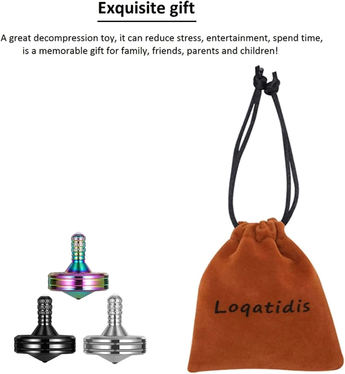 Minutes, Kill Time Effectively pharmacy discoverer babble Relief Stress Fidget Toys (3PCS S, Black Silver Colorful) 3PCS Precision Metal Spinning Top, Kinetic Desk Spinner, Perfect Balance Spin Long time Exceed 8 
