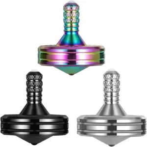 Minutes, Kill Time Effectively pharmacy discoverer babble Relief Stress Fidget Toys (3PCS S, Black Silver Colorful) 3PCS Precision Metal Spinning Top, Kinetic Desk Spinner, Perfect Balance Spin Long time Exceed 8 