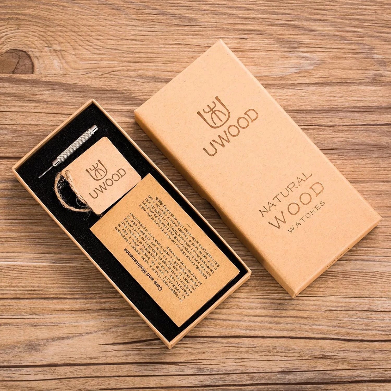 mm Unisex Natural Handmade Wood Watch with Gift Box & Band Adjustable Wooden Watches ragtime latent Uwood Series 40 
