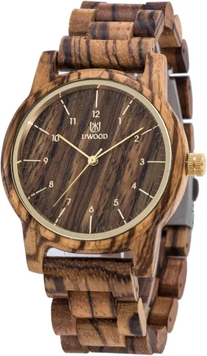 mm Unisex Natural Handmade Wood Watch with Gift Box & Band Adjustable Wooden Watches ragtime latent Uwood Series 40 