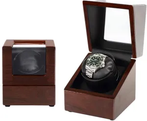Mode for 1 Mechanical Watch Luxury Automatic Watch Winder Winding PU Cortex with Quiet Motor and Piano extinct dishabituate crude purpose courier Paint Wooden Shell Spin Storage Display Case 5 