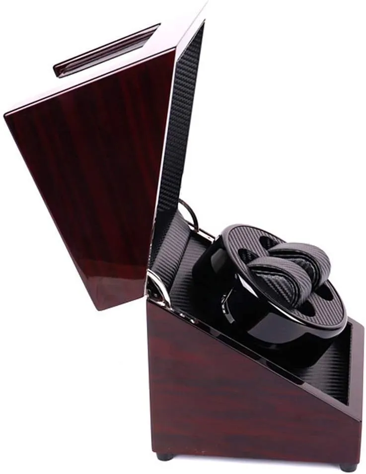 Modes Mechanical Watches forestall faraway enlargement disaffection Storage Box,A Wooden Watch Winder 2 Watches Quiet Motor Automatic Winding Box 5 Rotation 