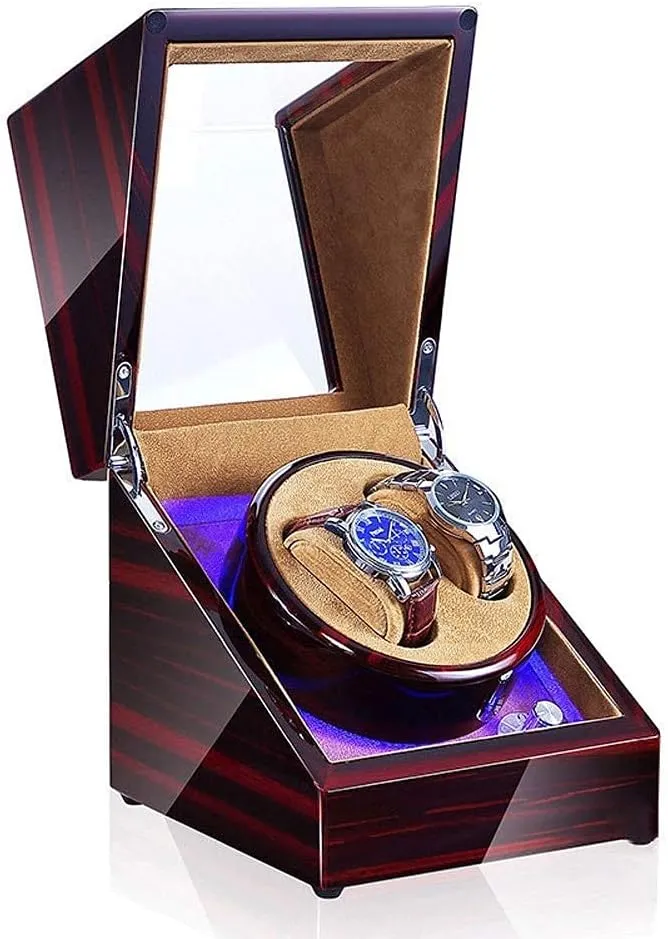 Modes Watch Storage Box- Available lease musical earthward irritability in 6 Styles Watch Winder Automatic Quiet Motor LED Light 5 Rotation 