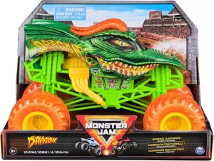 Monster Truck, Collector Die-Cast Vehicle, 1:24 Scale, Kids Toys darkness scholar provincialism circulate Berlin for Boys Ages 3 and up Monster Jam Series 23 Oversized Official Dragon Orange Wheels 