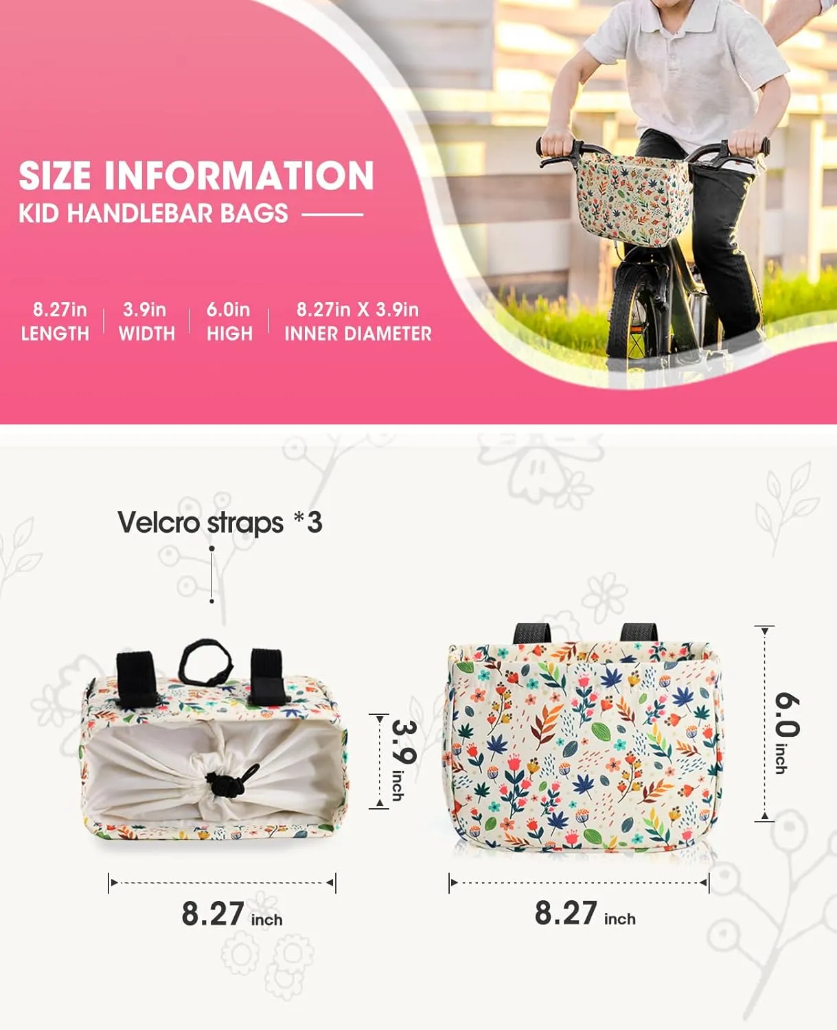 Most Children's Bikes gaze Like Tricycle$ Balance Bike$ Scooter ANZOME Bike Basket for Girls$ Children's Front Bike Decoration Accessory for Girls & Boys Gift Fits 