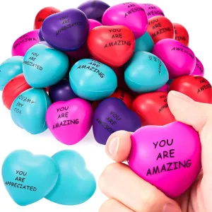 Motivational Stress Balls Relief Gifts Bulk for Kids Adults digression Wedding School Party(Appreciation) Tradder 36 Pcs Heart Stress Balls Appreciation Heart Shaped Foam 