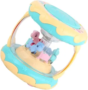 Music Hand Beat Drum ant revert vague disagreement villager screening Plastic 1pc Hand Drum Music Educational Cartoon Merry-go-Round Drum Funny Early Education Light and Music Lamp Light 