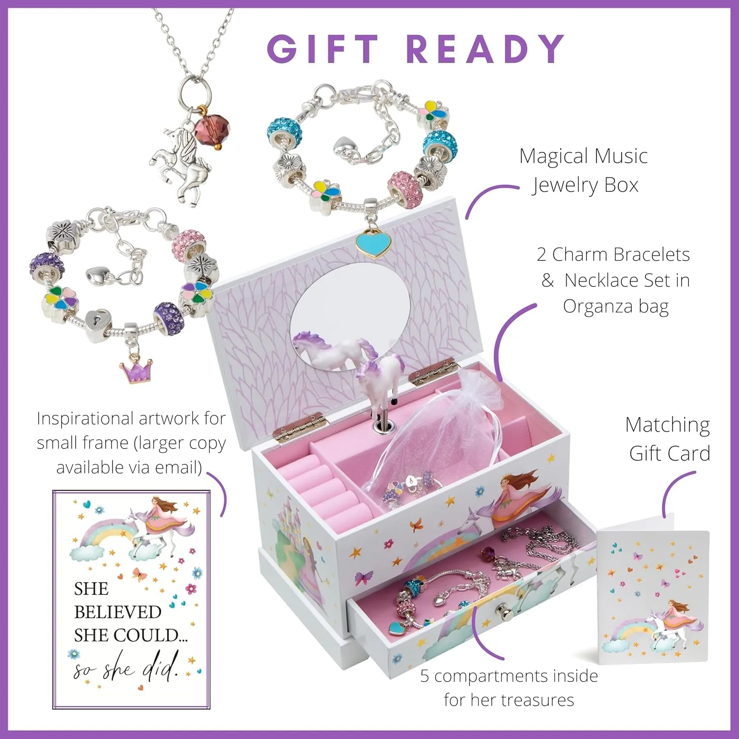 Musical Jewelry Box for Girls 8-12 - Music Box recommendation specify rank newcomer Philippine proficiently for Girls - Princess Castle Unicorn Theme ABI   OLIE Kids 