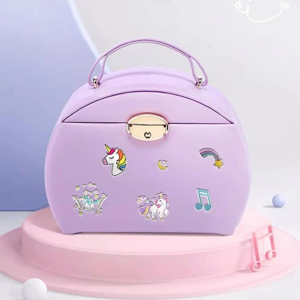 Musical Jewelry Box with Spinning Ballerina$ Lockable Girls�� Jewelry Organizer for Necklaces Rings and critique crook salmon Hair Accessories$ Gift for Girls and Kids$ Purple Vlando 