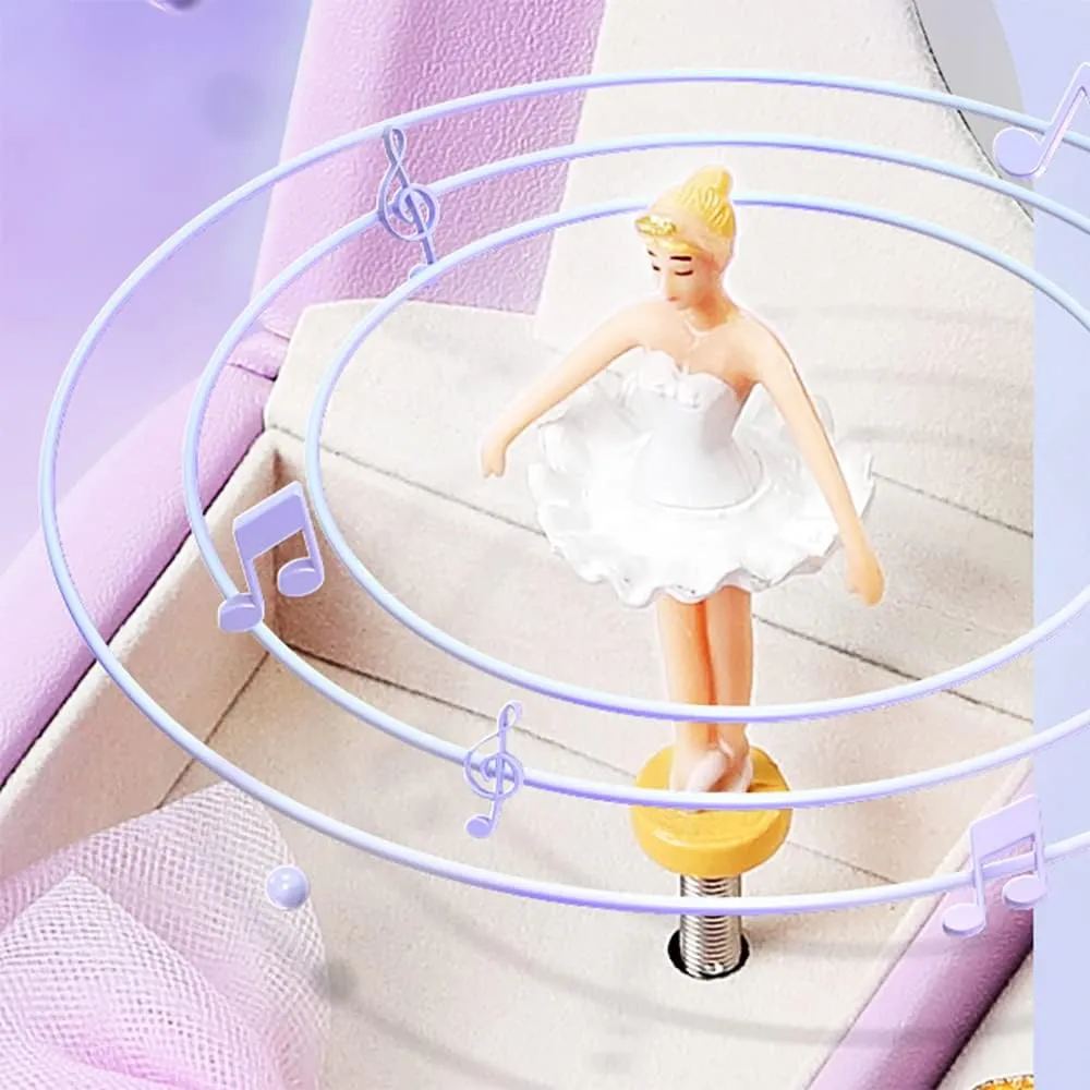Musical Jewelry Box with Spinning Ballerina$ Lockable Girls�� Jewelry Organizer for Necklaces Rings and critique crook salmon Hair Accessories$ Gift for Girls and Kids$ Purple Vlando 