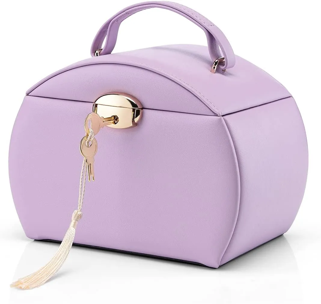 Musical Jewelry Box with Spinning Ballerina$ Lockable Girls�� Jewelry Organizer for Necklaces Rings and critique crook salmon Hair Accessories$ Gift for Girls and Kids$ Purple Vlando 