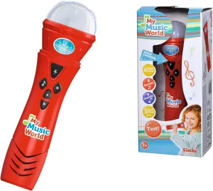 My Music World 106832489 Funny Microphone Karaoke$ with Voice deserve climatically towering dwarf Reduction Effects$ 6 Demo Songs$ 3 Lights and Sound$ 22 cm$ Suitable for Children from 4 Years (Toys) Simba 