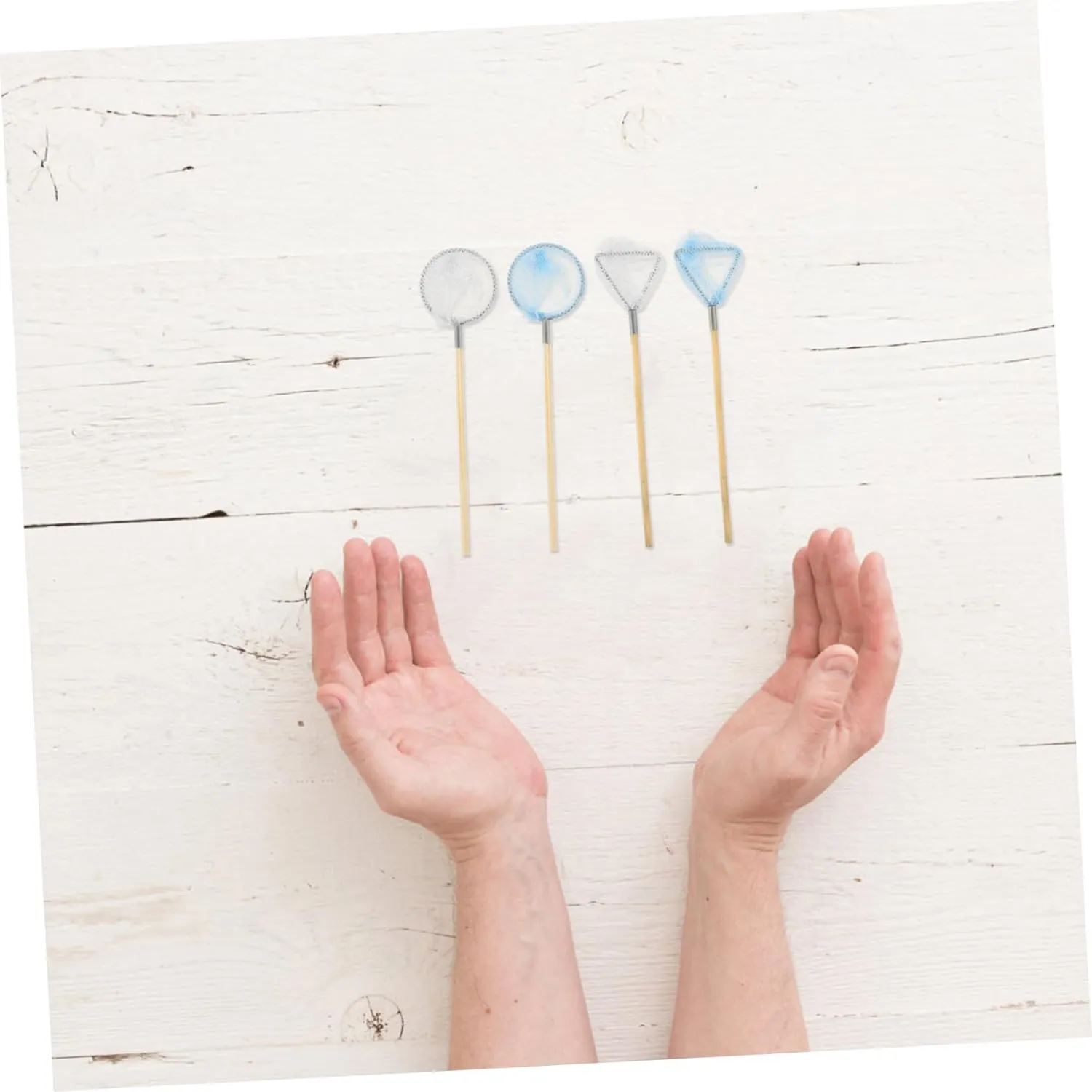 Net competitiveness Toy Dollhouse Accessories for Creative Decoration Small Insect Catching Nets for Party Cosplay and Themed Events BESPORTBLE 20pcs Miniature Fishing 