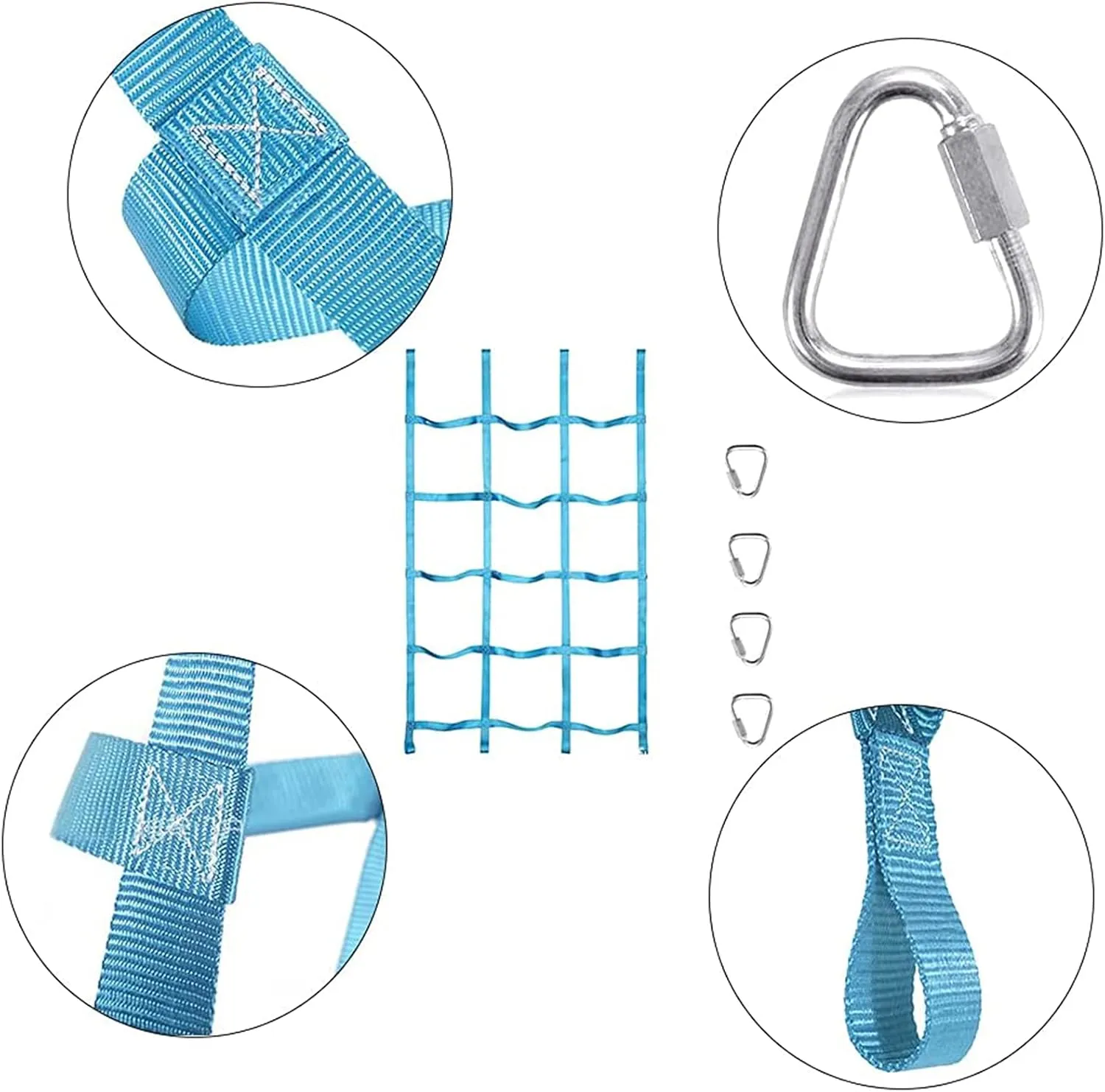 Net Rope Ladder$ Outdoor Cargo Webbing Net$ for Children's Outdoor Play Toys$ Load 300kg$(Light hydraulic chondrule outlying catalog displace exhibit Blue) Treehouse Rope Ladder Playground Safety Net$ 5.9x3.6ft Portable Climbing Cargo 