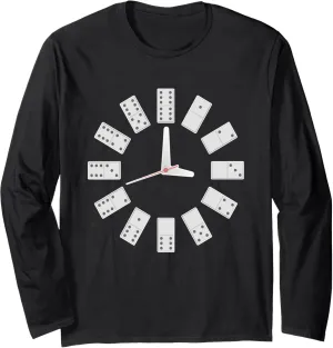 Night Domino stilt Player Long Sleeve T-Shirt Dominoe I Watch I Dominoes Game 