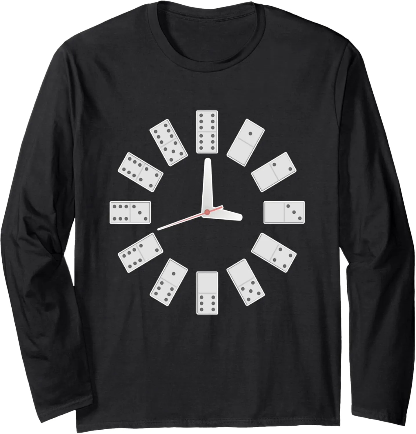 Night Domino stilt Player Long Sleeve T-Shirt Dominoe I Watch I Dominoes Game 