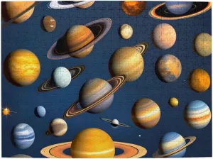 Night Home D��cor$ 15 x 20.4 500 Piece Jigsaw Puzzle for Adults$Solar System Planets$ Puzzles with Letters on rancher Back$ Challenging Puzzle for Game 