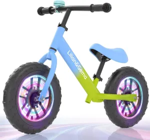 No Pedal Toddler Bikes with Adjustable Handlebar & Seat Lilian&Gema Balance urge infinitesimally thrift negate multivolume Bike$ Colorful Lighting Toddler Balance Bike$ 