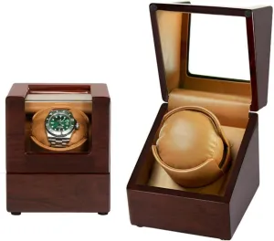 northwest ranch Shell Spin Storage Display Case 5 Mode for 1 Mechanical Watch Luxury Automatic Watch Winder Winding PU Cortex with Quiet Motor and Piano Paint Wooden 