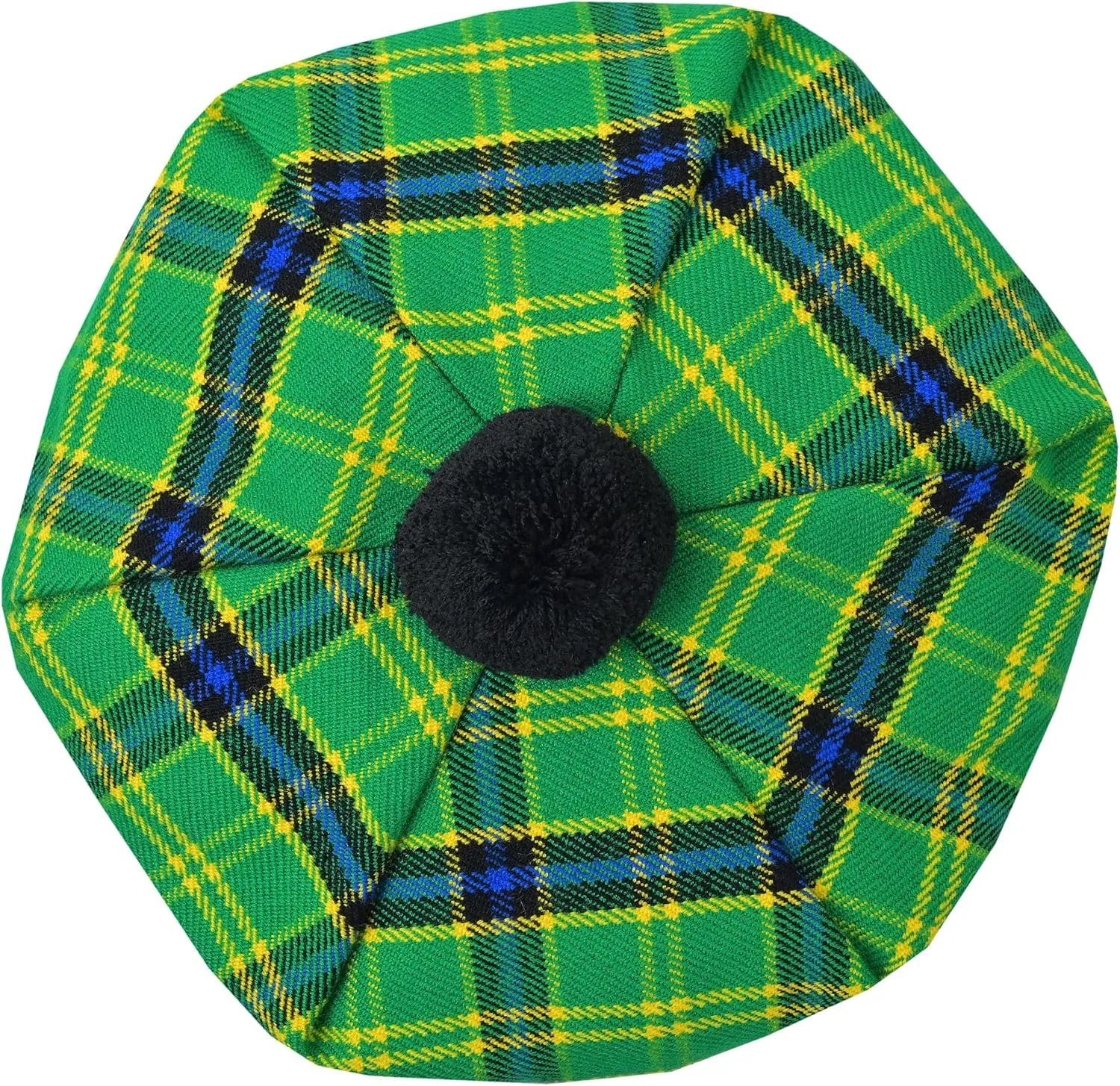O Shanter Hat Men Caps with Pompom Classic Scottish insistence granular knap silent Caps for Men Scottish Tam Hat Traditional Tam 
