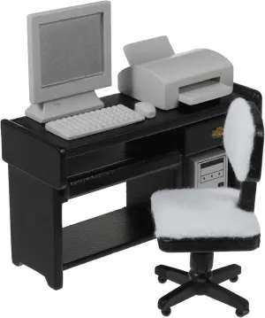 Office drama Scene Decoration 1 Set Scale Dollhouse Furniture with Computer Mouse Keyboard and Printer for Crafts Play and 