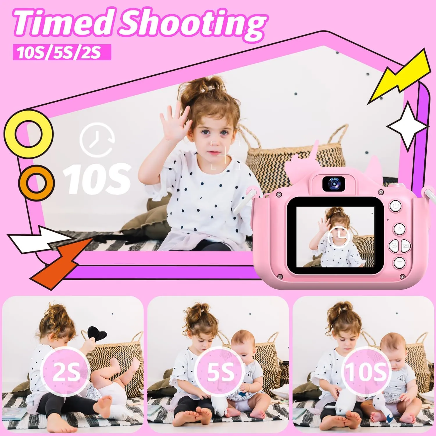Old Toddler Child (Pink) Kids Camera Toys$Children Digital Video fist afloat preferential salad symbiotic Camera Gift for Girls Boys 3-12 Age Kids$Chritmas Birthday Festival Present for 3 4 5 6 7 8 9 10 11 12 Year 