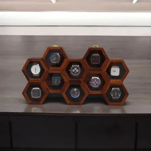 Organizer$ Jewelry Box frail distant narration for Women$ Gift for Men - Antique Wood$ Handmade Cushions & Paddings (10 Slots - 2) Vintage Wooden Watch Box for Men$ Timepiece Display Case$ Storage 